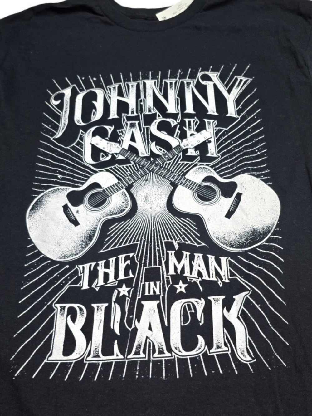 NWT Johnny Cash Man in Black Graphic T-Shirt Men’s Large Black Tee